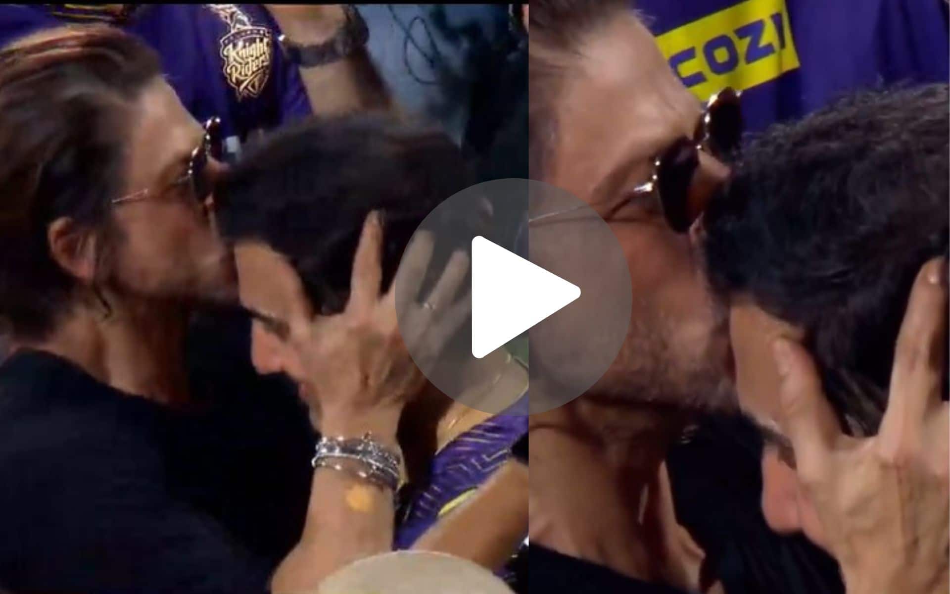[वीडियो] KKR द्वारा फ़ाइनल में SRH को हराने के बाद शाहरुख़ ने किया गंभीर के माथे पर KISS